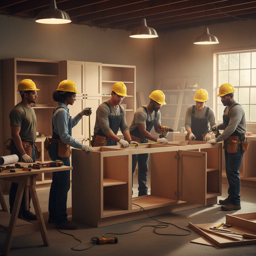 The Brick by Brick team gathered at a project site in Charlotte